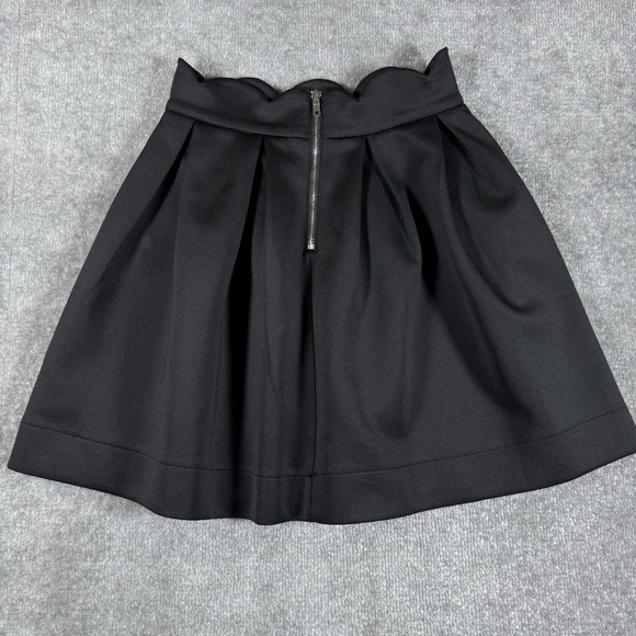 Blue Rain Skirt Women's Small Black Pleated Scalloped Waist Short Dark Academia - Picture 2 of 6